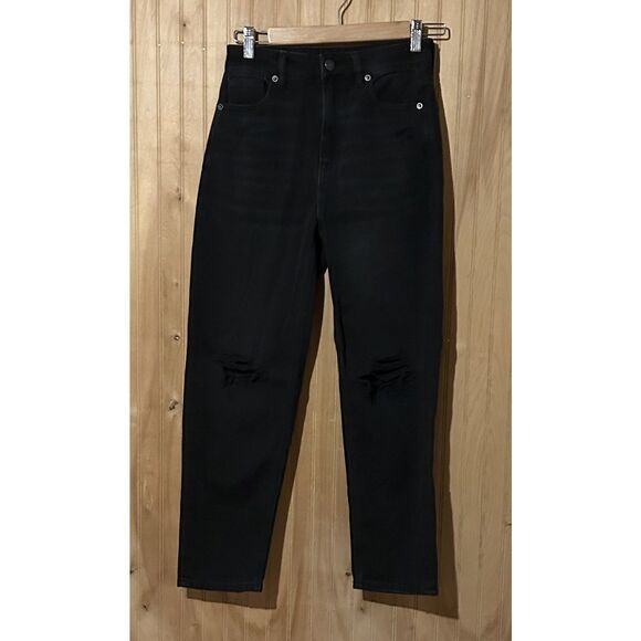 American Eagle Jeans - Womens Size 0 Short- Black Distressed - Picture 1 of 5